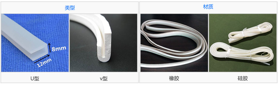 振动筛密封件：类型：U型，V型 材质：橡胶，硅胶